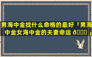 男海中金找什么命格的最好「男海中金女海中金的夫妻命运 🐈 」